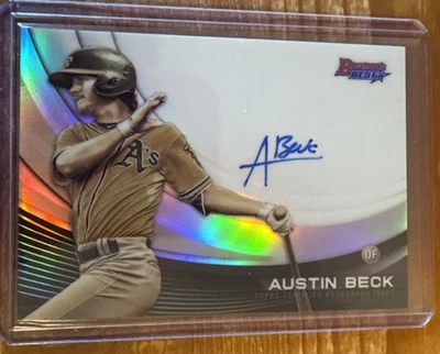 2017 Bowman's Best Monochrome Autographs #MAAB Austin Beck 086/125 Oakland A's - Image 1 of 2