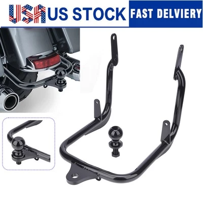 Gloss Black Trailer Hitch Tow W/ Ball For Harley Touring Road Street Glide 09-25 Foto 1 de 4