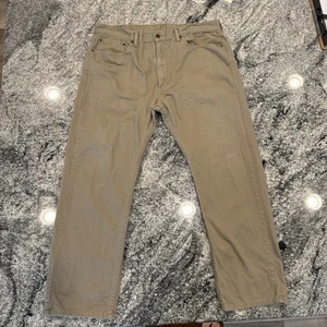Pantalones de mezclilla rectos regulares para hombre Levi's 505 tostados 38x30 5 bolsillos algodón pestaña blanca #891 - Imagen 1 de 13