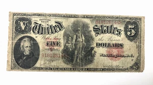 1907 $5 Currency Note "Wood Chopper" Note Large size CB 417 - Picture 1 of 2