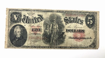 1907 $5 Currency Note "Wood Chopper" Note Large size CB 417 - Image 1 of 2