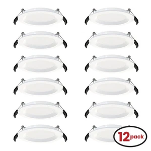 Contractor Pack of 12 RAB WFR34-4B/BP 4 Inch LED Wafer Downlight 9W 120V Baffle - Picture 1 of 8