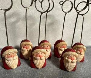 Portatarjetas Santa 7 lugares mesa bandeja en niveles estante decoración navideña - Imagen 1 de 7