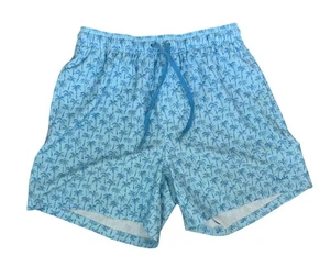 HUK Shorts Herren Gr. Medium gefüttert Palmenmuster blau gefüttert 5,5” Badeshort - Bild 1 von 13