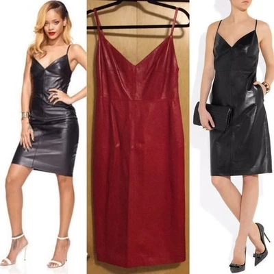 Valentino Vestido Cuero Rojo Foto 1 de 4