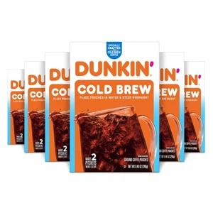 Dunkin Sacchetti Caffè Cold Brew 8,46 once Confezione da 6 Caffè Facile Ghiacciato 24 Bustine - Foto 1 di 9