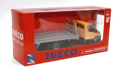 MODELLINO FURGONE STATICO NEW RAY IVECO DAILY GIALLO C/PIANALE SCALA 1:36 - Immagine 1 di 4