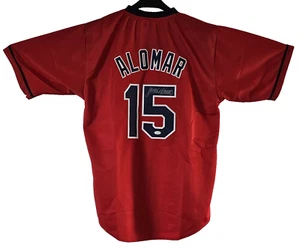 Sandy Alomar Jr. Autographed Cleveland Indians (Santos) Baseball Jersey - Picture 1 of 3