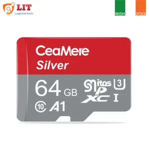 Genuine CeaMere Silver 64 GB Micro SD Memory CARD HC Class 10 TF Cards A1 Record - Picture 1 of 14
