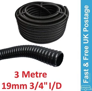 Manguera negra enrevesada de 3 m x 19 mm 3/4" ID caravana autocaravana VW cámper estanque de peces - Imagen 1 de 1