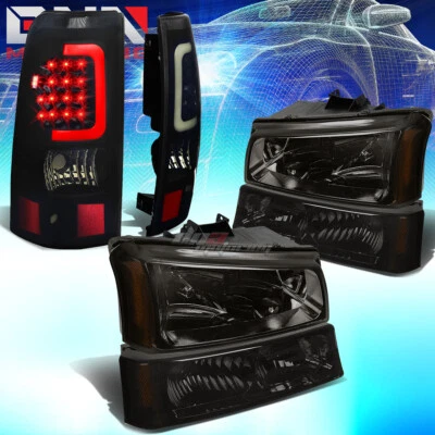 ДЛЯ 03-07 SILVERADO КОПЧЕНАЯ ФАРА + БАМПЕР + ЧЕРНЫЙ ТОНИРОВАННЫЙ 3D СВЕТОДИОДНЫЙ ЗАДНИЙ ФОНАРЬ - Изображение 1 из 4