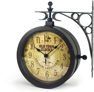 Orologio da parete e termometro nostalgia, orologio da giardino, adatto anche per esterni - Foto 1 di 6