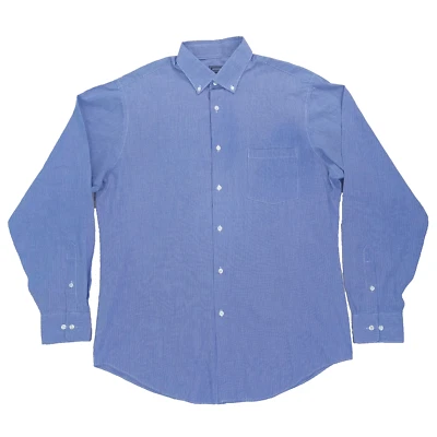 Camisa Arrow Para Hombre Talla 16 Informal Con Botones Ajustada Algodón Azul Oficina 34/35 Foto 1 de 4