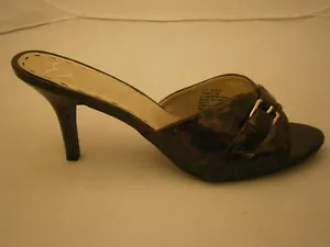 SANDALI MADELINE SCARPE TRACY 9W MARRONE NERO TACCO ALTO PUNTA APERTA SLIP ON ANIMALE - Foto 1 di 4