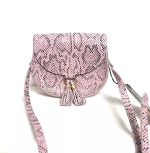 The Cambridge Satchel Company Lilac Python Print genuine leather saddle bag. - Picture 1 of 7