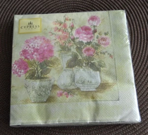 Primroses 20 Papierservietten Mittagessen Neu in Verpackung 3-lagig 13" x 13" von Cypress Home OOP - Bild 1 von 3