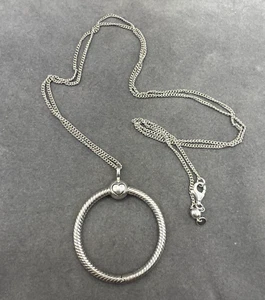Autentica Collana Pandora Argento Sterling Cerchio O Catena 398256 - Foto 1 di 8