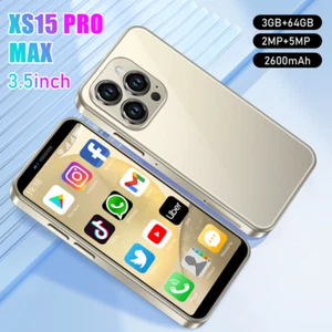 Unlocked Mini Smartphone 3GB+64GB Android 3" Small Phones Dual SIM Face ID - Picture 1 of 25