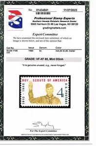 EXCELLENT SCOTT #1145 MINT PRISTINE ORIGINAL GUM NH - PSE CERT GRADED VF-XF 85 - Picture 1 of 3