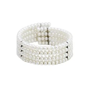 BRACCIALE DONNA PP38 PERLE ACQUA DOLCE ELASTICO DIAMETRO 5.8 CM - Picture 1 of 1