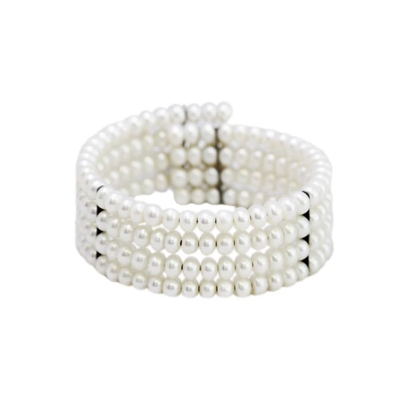 BRACCIALE DONNA PP38 PERLE ACQUA DOLCE ELASTICO DIAMETRO 5.8 CM - Immagine 1 di 1