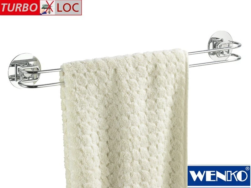 WENKO 18769100 Toallero Mural Turbo-Loc, Argento - NUOVO - Immagine 1 di 1