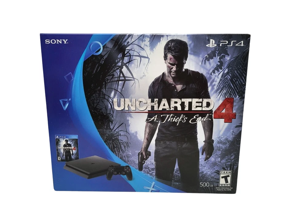 Sony PlayStation 4 Slim 500GB Console with Uncharted 4 Video Game - Black