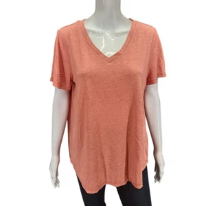 Jessica Simpson Womens V-Neck Everyday Dressy Top Large Size Coral Shirt - Picture 1 of 10
