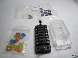 Electop 6 Way Fuse Block Blade Fuse Box with Negative Bus, 6 Circuit Fuse Holder - Picture 1 of 12