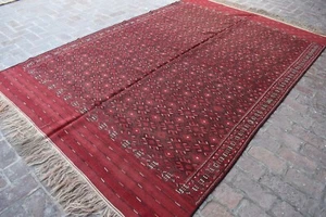 1920s Antique Turkmen Yomut Kilim Rug 7x11 Large Handwoven Vintage Oriental Rug - Picture 1 of 11