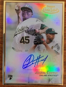 2017 Topps Gold Label gerahmte Autogramme #FAJCO Jharel Cotton A's kostenloser Versand - Bild 1 von 2