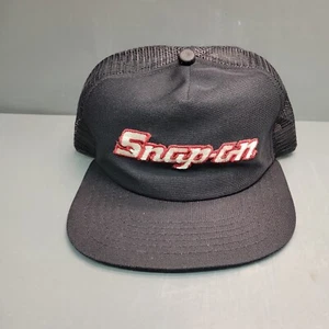 Snap-On Black Baseball Cap Mesh Back Logo White Letter Red Outline NEW Old Stock - Picture 1 of 11