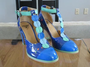 NUEVO Zapato para mujer John Fluevog ático Zelda con correa en T tacón 8 - Imagen 1 de 7