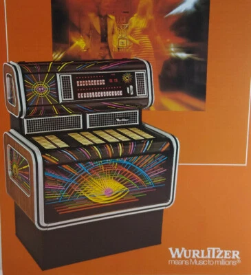 Wurlitzer X9 Jukebox Flyer Vintage Original Fonógrafo Arte Promo 12" x 8.25" Foto 1 de 3
