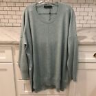 Alexander David Sweater Tunic Womens Large Green High Low Pullover New With Tags