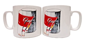 Set of 2 Vintage Collectible Block Art Andy Warhol Campbell's Soup Mug White 20o - Picture 1 of 5