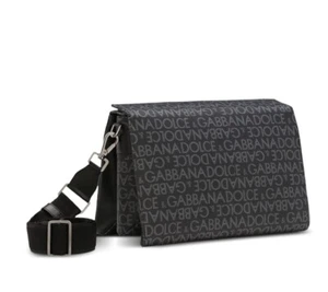 DOLCE & GABBANA ALLOVER LOGO MESSENGER BAG BORSA MADE IN ITALY BM2282AJ7058B969 - Imagen 1 de 6