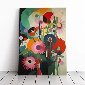 Fiori Bauhaus Design Vol.1 Stampa tela arte da parete incorniciata quadro grande - Foto 1 di 5