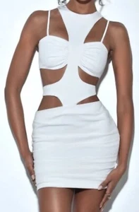 NWT MISS CIRCLE Women’s RUTH CUT OUT MINI DRESS Party Sexy Bandage Stretch XXS - Picture 1 of 12