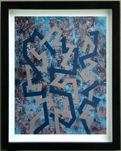 Acryique Sobre Tela Composición Abstracta Firmado Sien ( Xx) (C) - Picture 1 of 5