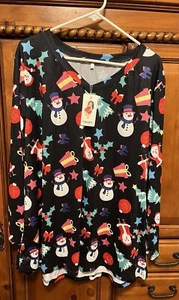🎄Women’s Soft Christmas V-Neck Pull Over Long Sleeve Holiday Top Size 22W NWT. - Picture 1 of 7