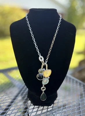 Lote 5 de colar de elos de cabo tom prata Lia Sophia 18 pol. - Imagem 1 de 3