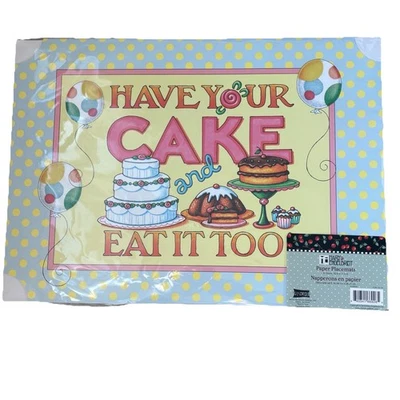 Mary Engelbreit Paper Placemats 6-Count”Have Your Cake & Eat It Too" 16x11.5"NEW - Image 1 of 4