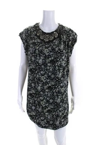 3.1 Phillip Lim Womens Silk Floral Print Short Sleeve Bubble Dress Black Size 4 - Picture 1 of 6
