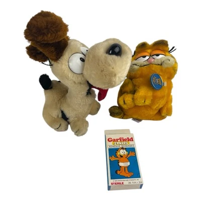 2 X Vintage Dakin Garfield And Odie Plush Stuffed Animals Set Lot 1981 1983 - Image 1 of 4