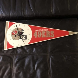 1988 Vintage NFL San Francisco 49ers “Pennant Clock”. Time Not Working - Picture 1 of 4