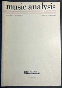 MUSIC ANALYSIS Book - Volume 11 Number 2/3 (July-Oct 92) Basil Blackwell, Oxford - Picture 1 of 6