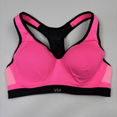 VSX Sport Bra Womens 34B Pink Black Padded Racerback High Impact Athletic Gym - Image 1 of 4