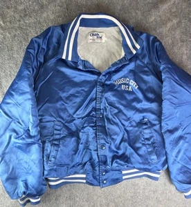 Vintage Chalk Line Nashville Music City Satin Jacket Sz Large USA Distressed - Picture 1 of 10