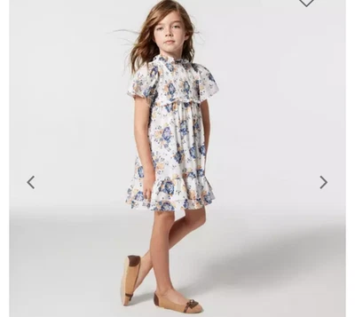 Vestido Janie And Jack Jet Marfil Floral Mangas Acabadas Niñas Talla 5 Foto 1 de 4